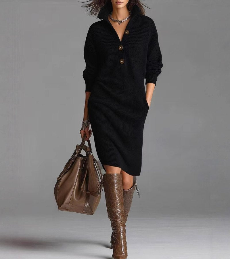 Rowan | Elegant Winter Dress with Buttons