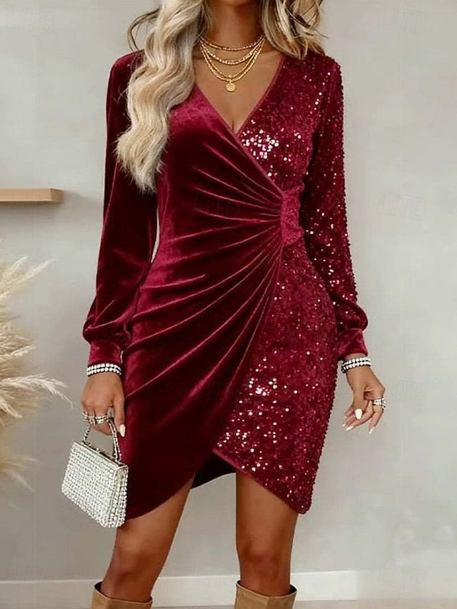 Odessa | Velvet Sequin Dress