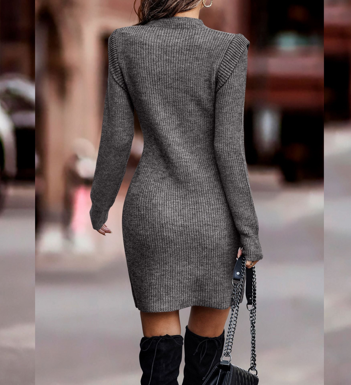 Jasmina | Ribbed Long Sleeve Sweater Dress